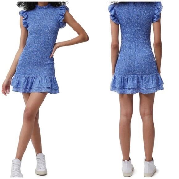 French Connection Elao Verona Smocked Mini Dress Size Large - Picture 1 of 8